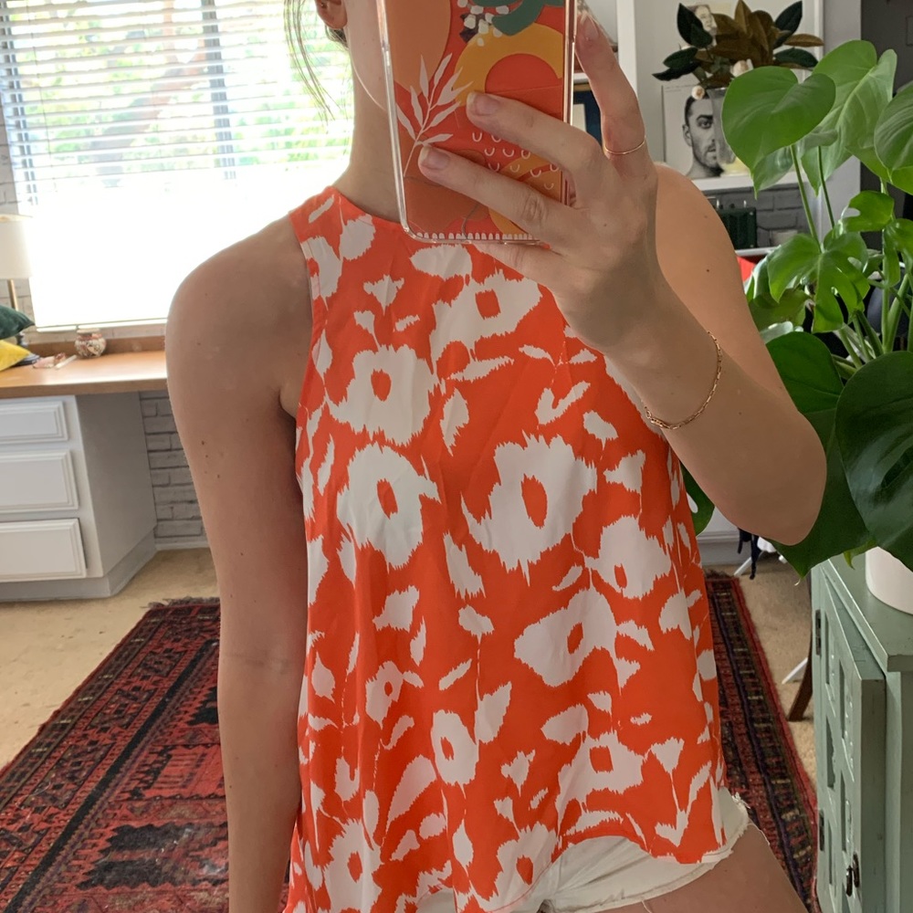 Orange Floral Top
